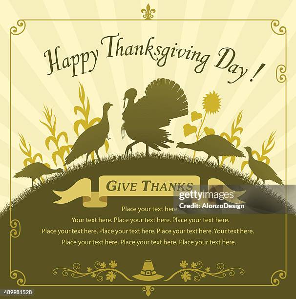 happy thanksgiving day - dinner party background stock illustrations