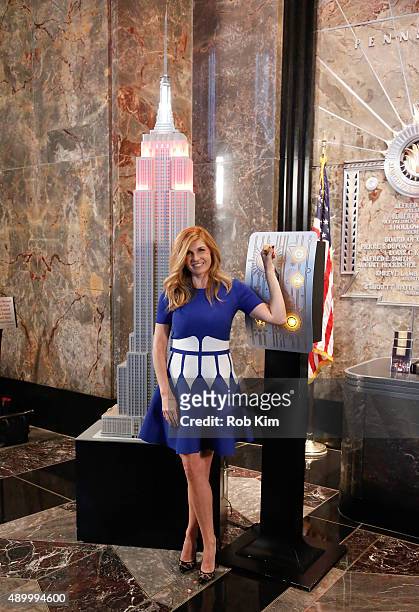 Connie Britton attends a lighting ceremony at The Empire State Building ahead of 2015 Global Citizen Festival on September 25, 2015 in New York City.