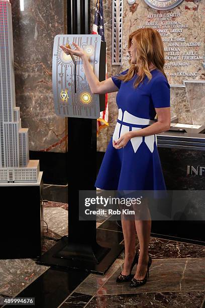 Connie Britton attends a lighting ceremony at The Empire State Building ahead of 2015 Global Citizen Festival on September 25, 2015 in New York City.