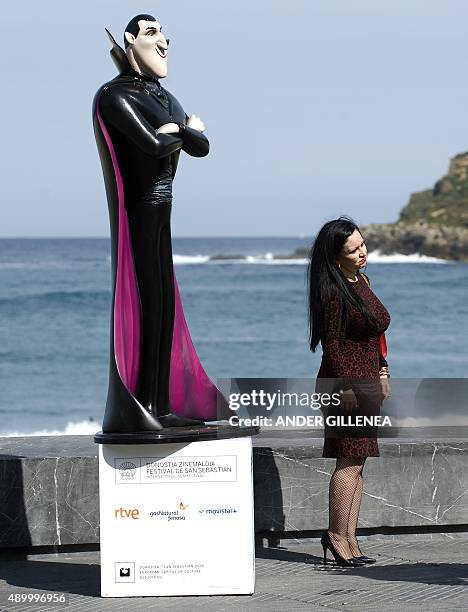 Spanish dubbing actress Olvido Gara "Alaska" poses for a photocall to promote her film "Hotel Transylvania 2"at the 63rd San Sebastian Film Festival,...