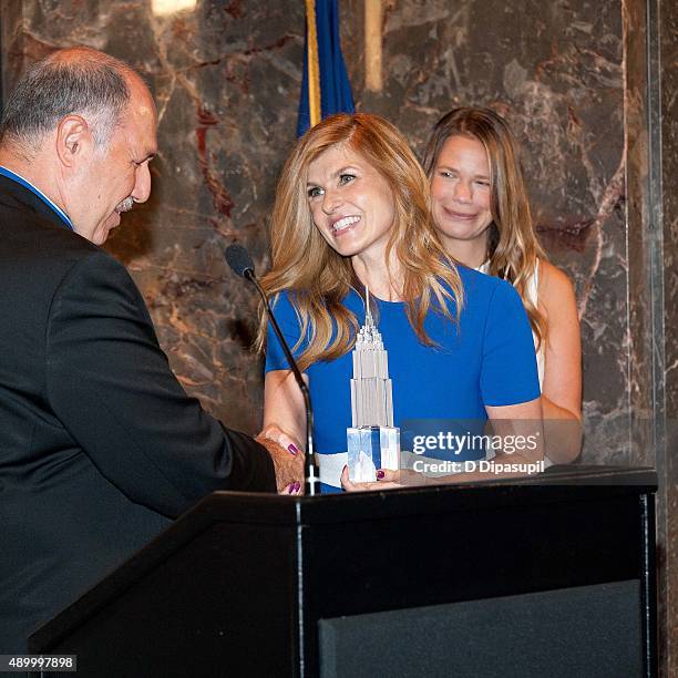 Connie Britton lights The Empire State Building to celebrate the 2015 Global Citizen Festival on September 25, 2015 in New York City.