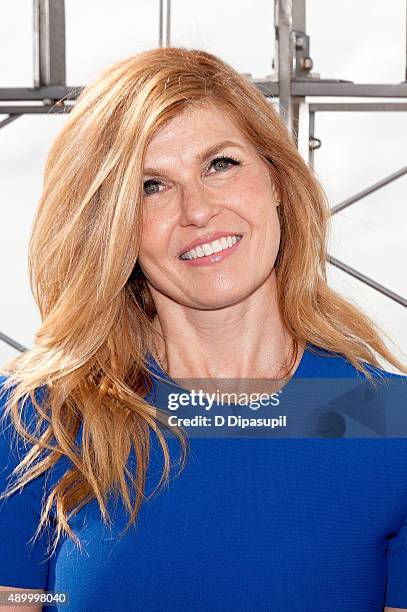 Connie Britton lights The Empire State Building to celebrate the 2015 Global Citizen Festival on September 25, 2015 in New York City.