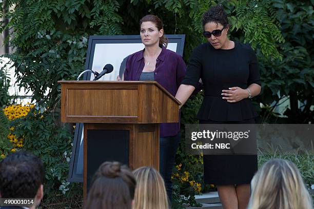 The Mystery of the Locked Box" Episode 203 -- Pictured: Debra Messing as Laura Diamond, Linda Powell as Rosalie --