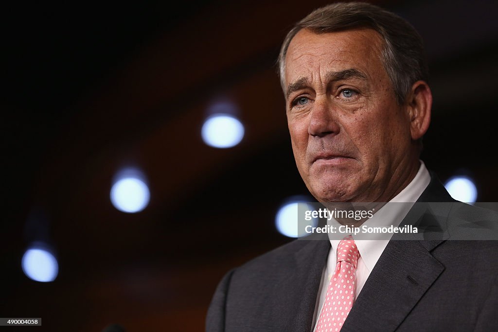 House Speaker John Boehner Announces His Resignation At The Capitol