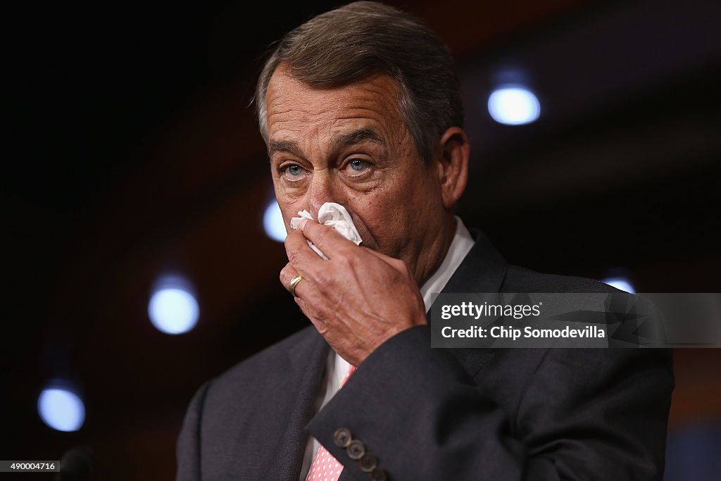 House Speaker John Boehner Announces His Resignation At The Capitol