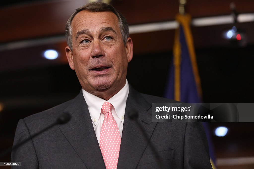 House Speaker John Boehner Announces His Resignation At The Capitol