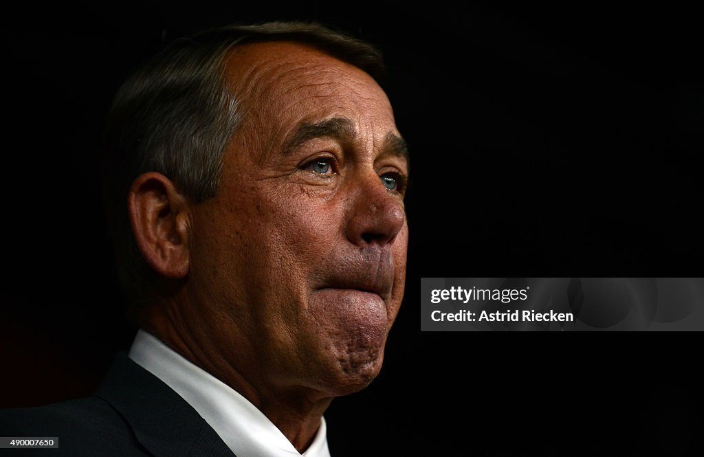 House Speaker John Boehner Announces His Resignation At The Capitol