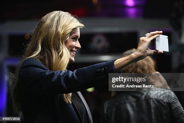 Festival Director Nadja Schildknecht takes a selfie at the 'Forsaken' Premiere during the Zurich Film Festival on September 25, 2015 in Zurich,...