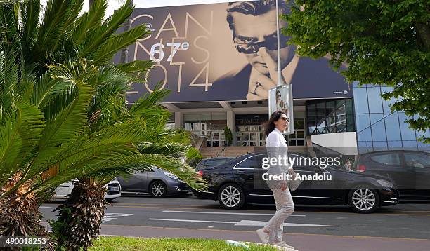 Streets are prepared for 67th Cannes Film Festival in Cannes, France on May 12, 2014. Festival continues for two weeks. Promotion banners of 100th...