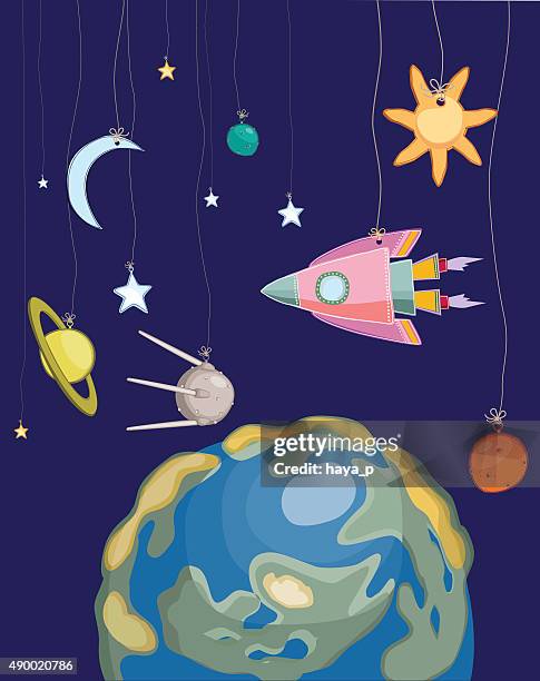 our small universe! - hanging mobile stock illustrations