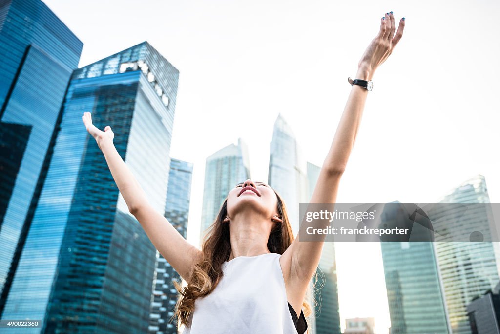 Libertà Donna d'affari della città di singapore