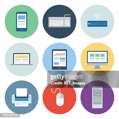 Computer & Mobile Device Icons — Circle Series Computer & Mobile Device Icons — Circle Series
