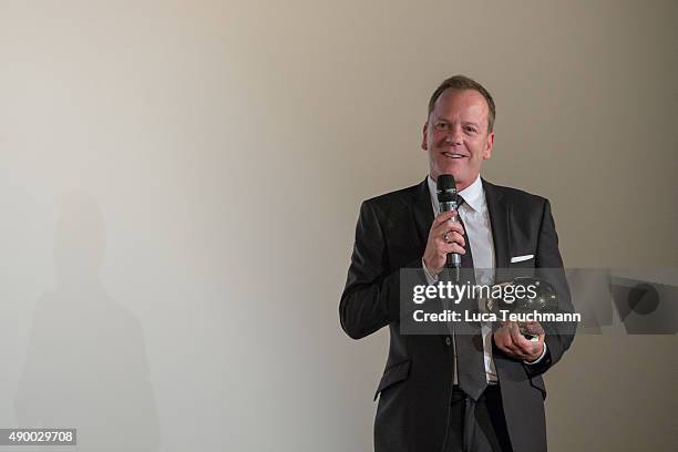 Kiefer Sutherland attends 'Forsaken' Premiere during the Zurich Film Festival on September 25, 2015 in Zurich, Switzerland. The 11th Zurich Film...