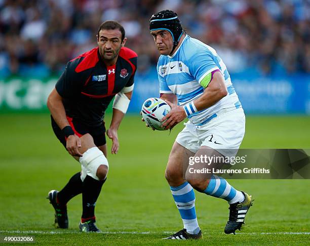 Marcos Ayerza of Argentina in action during the 2015 Rugby World Cup Pool C match between Argentina and Georgia at Kingsholm Stadium on September 25,...