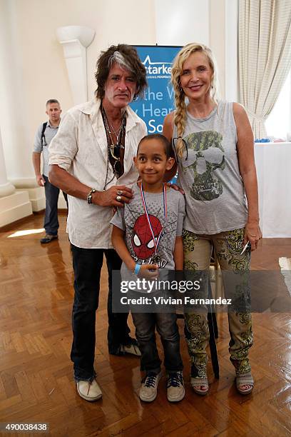 Joe Perry and Billie Paulette Montgomery from The Hollywood Vampires attend the Starkey Hearing Foundation event to support and benefit people in...