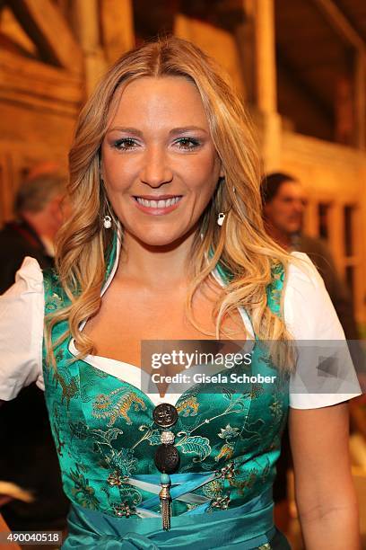 Simone Ballack during the Oktoberfest 2015 at Kaeferschaenke at Theresienwiese on September 25, 2015 in Munich, Germany.