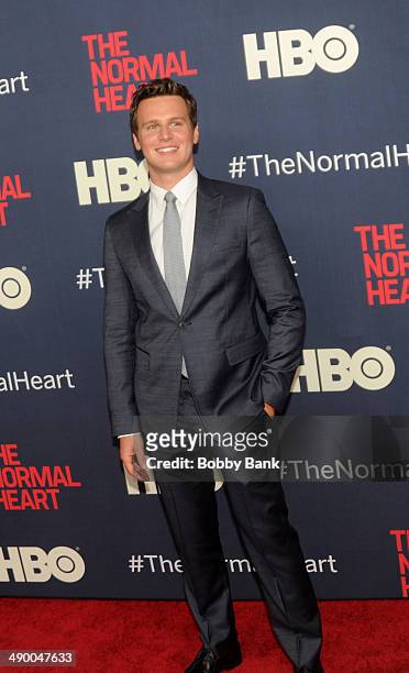 Actor Jonathan Groff attends "The Normal Heart" New York Screening at Ziegfeld Theater on May 12, 2014 in New York City.