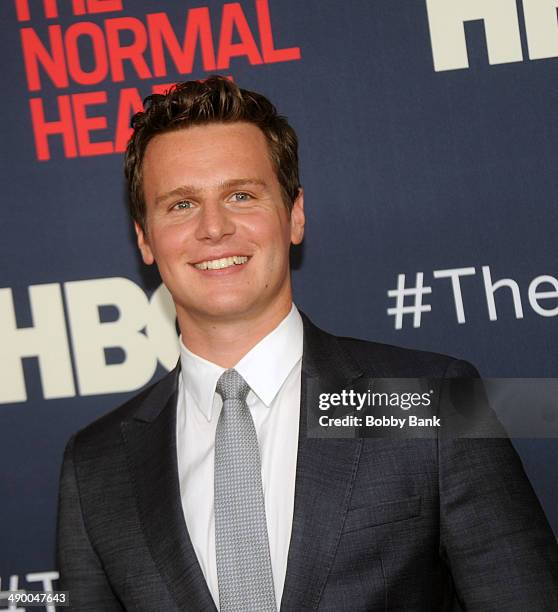 Actor Jonathan Groff attends "The Normal Heart" New York Screening at Ziegfeld Theater on May 12, 2014 in New York City.