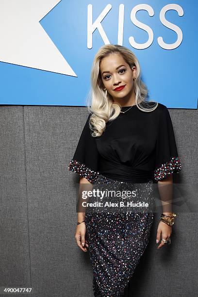 Rita Ora pictured at Kiss FM Studio's on May 13, 2014 in London, England.