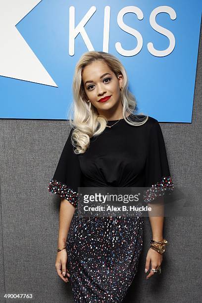 Rita Ora pictured at Kiss FM Studio's on May 13, 2014 in London, England.