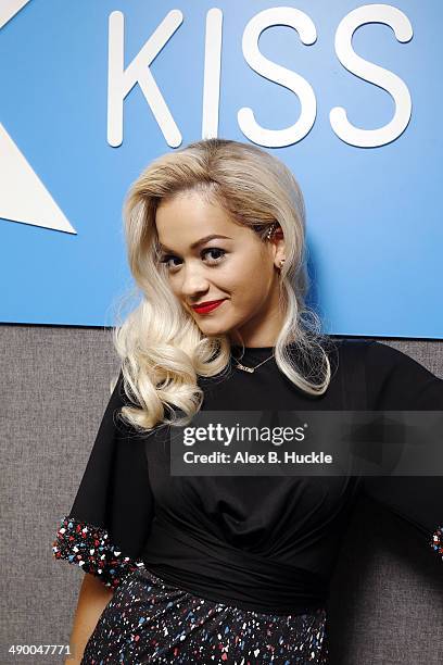 Rita Ora pictured at Kiss FM Studio's on May 13, 2014 in London, England.