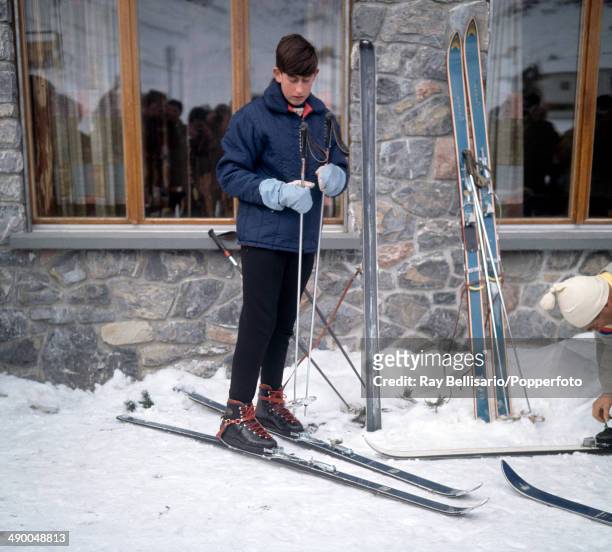 Prince Charles on a skiing holiday in Vaduz, Liechtenstein on 31st December 1964.