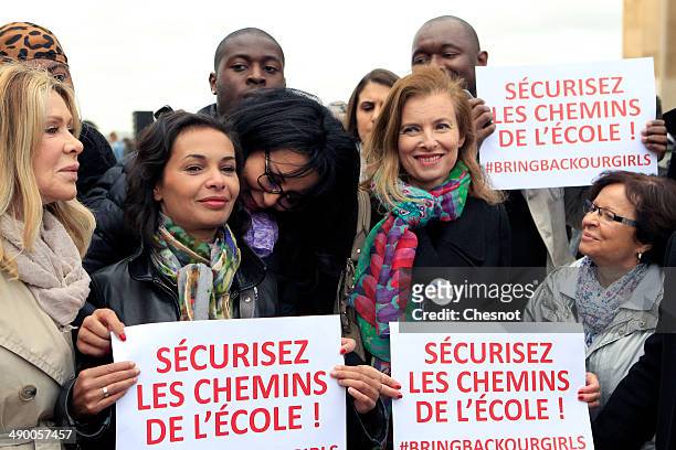 French actress and author Saida Jawad , former French first lady Valerie Trierweiler and former French Junior Minister in charge of Expatriates and...
