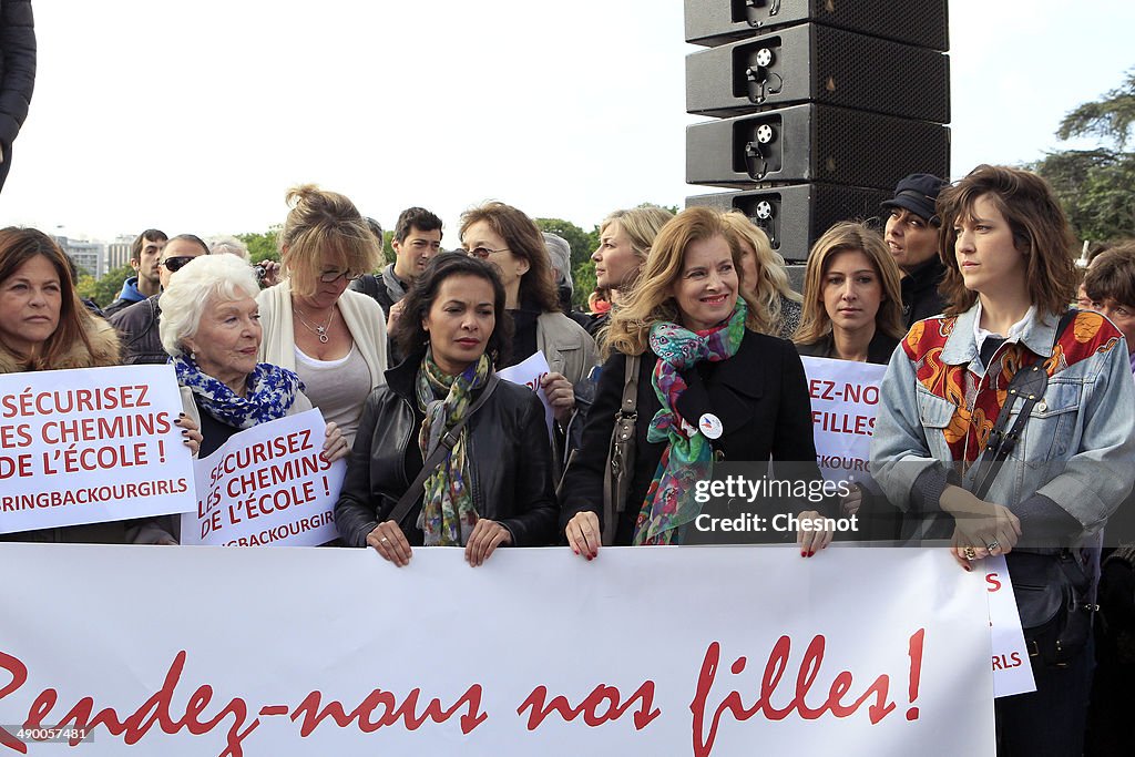 Demonstration In Support For Kidnapped Nigerian Schoolgirls At The Trocadero