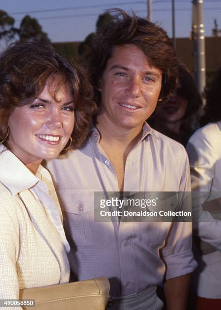 Actor Anson Williams from the TV show "Happy Days" attends an event with his wife Lorrie Mahaffey in 1980 in Los Angeles, California.