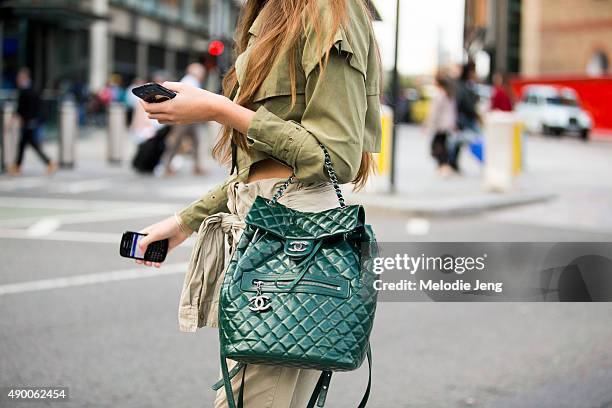 green chanel backpack