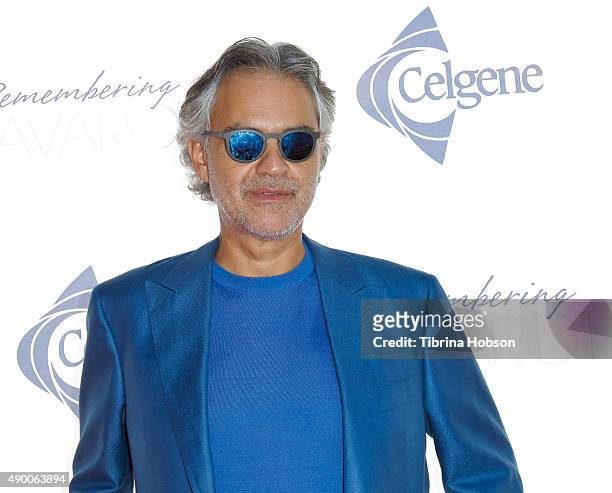 Andrea Bocelli attends the Remembering Pavarotti Benefit Concert and Gala featuring Andrea Bocelli and Renee Fleming at The Music Center on September...