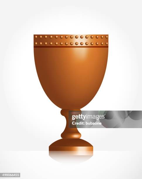 bronze goblet trophy - dritter platz stock-grafiken, -clipart, -cartoons und -symbole