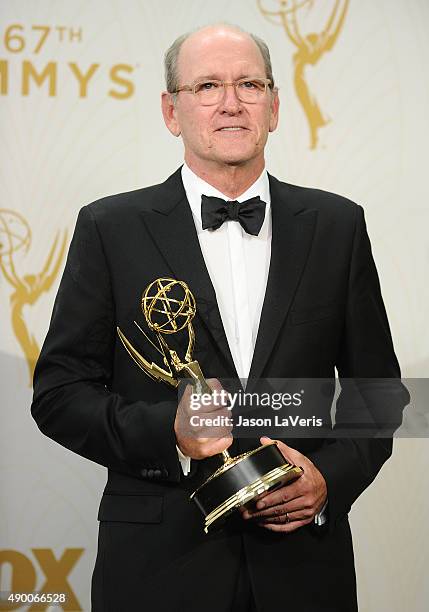 Actor Richard Jenkins poses in the press room at the 67th annual Primetime Emmy Awards at Microsoft Theater on September 20, 2015 in Los Angeles,...