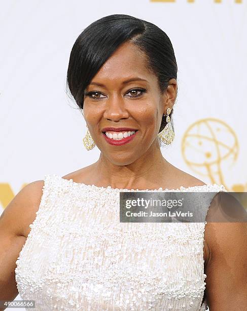 Actress Regina King poses in the press room at the 67th annual Primetime Emmy Awards at Microsoft Theater on September 20, 2015 in Los Angeles,...