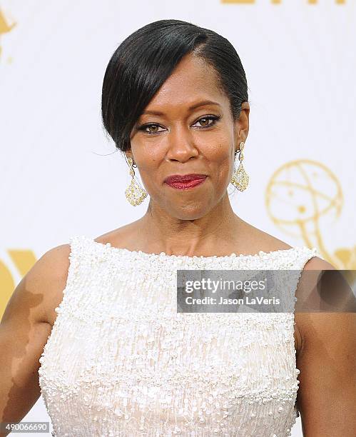 Actress Regina King poses in the press room at the 67th annual Primetime Emmy Awards at Microsoft Theater on September 20, 2015 in Los Angeles,...