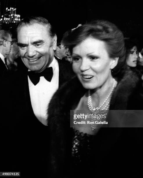 Ernest Borgnine and wife Tova Borgnine attend Nineth Annual American Film Institute Lifetime Achievement Awards Honoring Fred Astaire on April 10,...