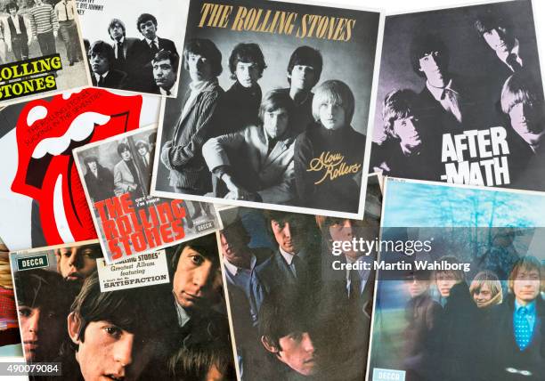 the rolling stones vinyl covers - keith richards muzikant stockfoto's en -beelden