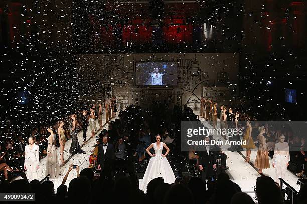 General view is seen during the Red Carpet show at Mercedes-Benz Fashion Festival Sydney 2015 at Sydney Town Hall on September 26, 2015 in Sydney,...