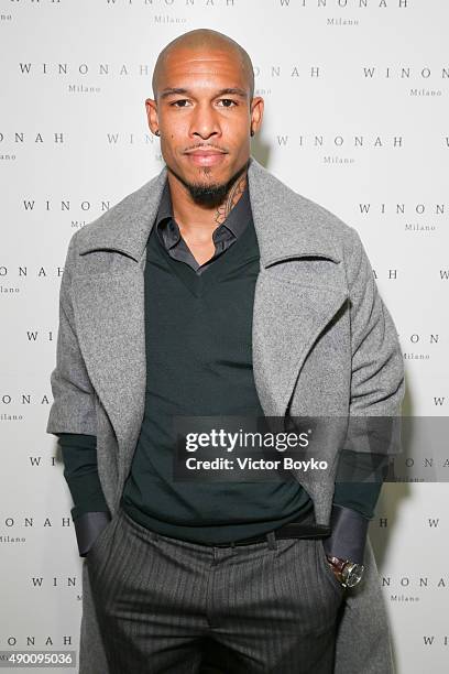 Nigel de Jong attends the Winonah cocktail party during the Milan Fashion Week Spring/Summer 2016 on September 25, 2015 in Milan, Italy.