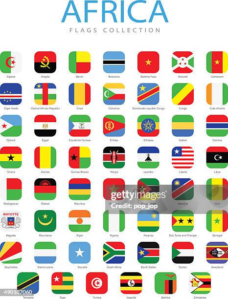 ilustraciones, imágenes clip art, dibujos animados e iconos de stock de áfrica cuadrado bandera iconos-ilustración - mauritania flag