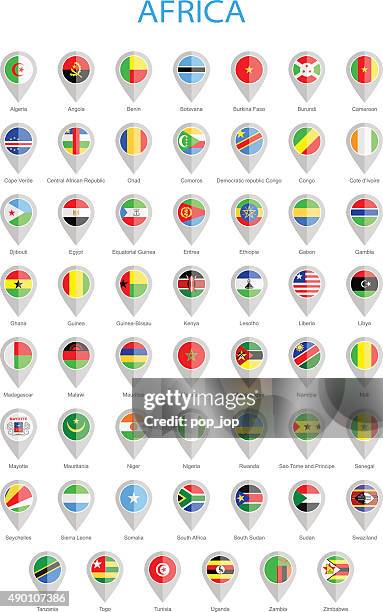 africa - round flag pins - illustration - flag of botswana stock illustrations