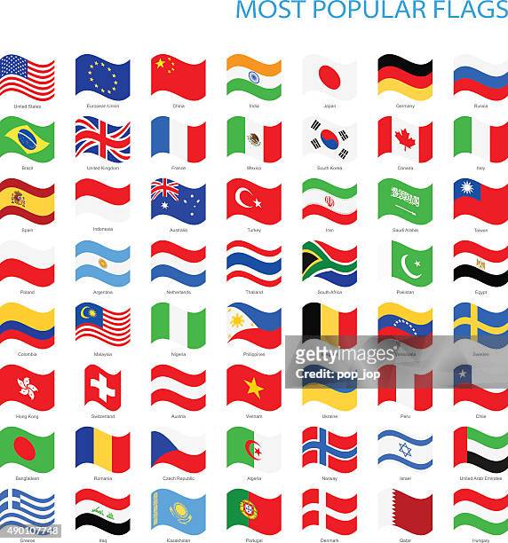 illustrations, cliparts, dessins animés et icônes de agitant des drapeaux du monde les plus populaires - drapeau des nations unies