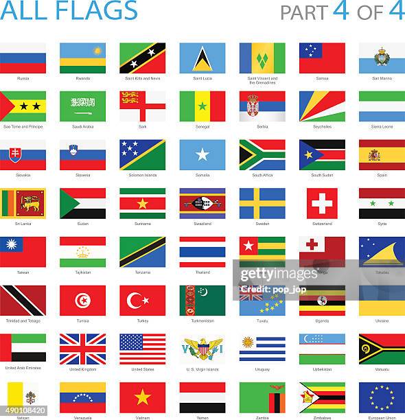 all world flags - illustration - samoa stock illustrations