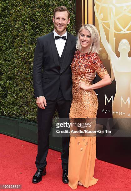 Actress/dancer Julianne Hough and hockey player Brooks Laich attend the 2015 Creative Arts Emmy Awards at Microsoft Theater on September 12, 2015 in...