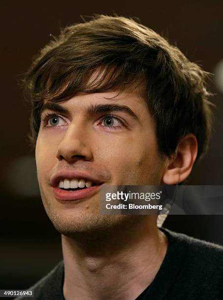 David Karp, founder and chief executive officer of Tumblr Inc., speaks during a Bloomberg Television interview at the 2014 WIRED Business Conference...