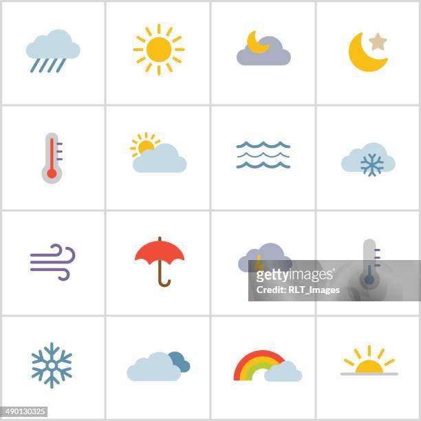 weather icons — poly series - weather stock illustrations