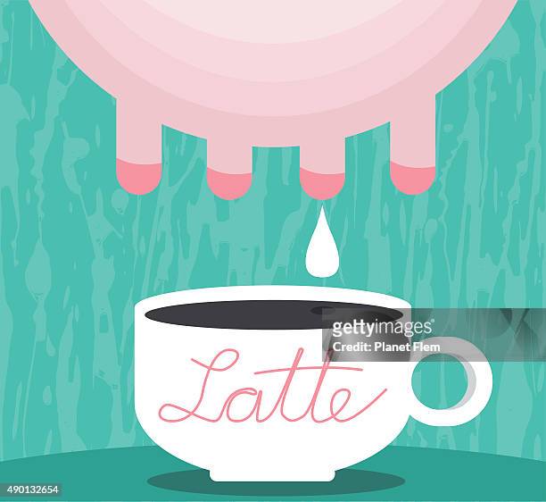 ilustrações de stock, clip art, desenhos animados e ícones de café latte - milking