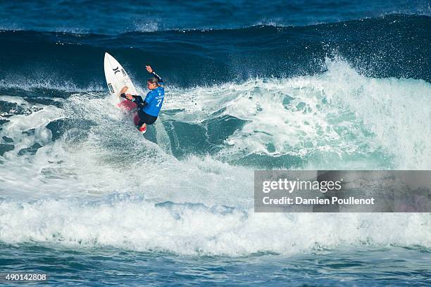 Lakey Peterson of USA surfing during Round 3 in Cacais women's Pro on September 26, 2015 in Cascais, Portugal.