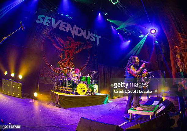 Sevendust performs during the 1000HP Tour at The Fillmore Detroit on September 23, 2015 in Detroit, Michigan.