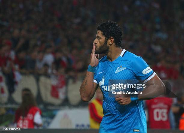 Hulk of Zenit St.-Petersburg gesture during the Russian Footbal Premier-League match between Spartak Moscow and Zenit St.Petersburg at the Otkrytie...